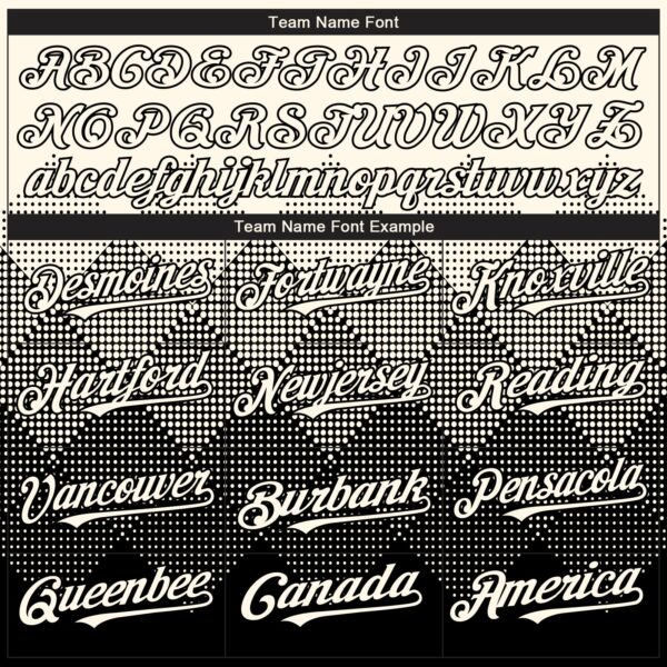 Custom Cream Black 3D Gradient Square Shape Authentic Baseball Jersey