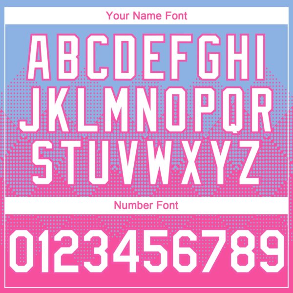 Custom Light Blue White-Pink 3D Gradient Square Shape Authentic Baseball Jersey