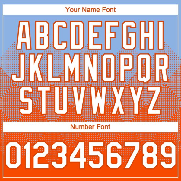 Custom Light Blue White-Orange 3D Gradient Square Shape Authentic Baseball Jersey