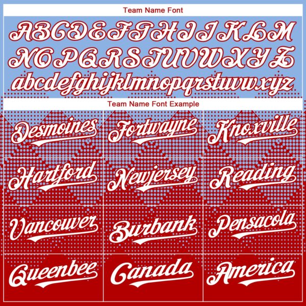 Custom Light Blue White-Red 3D Gradient Square Shape Authentic Baseball Jersey