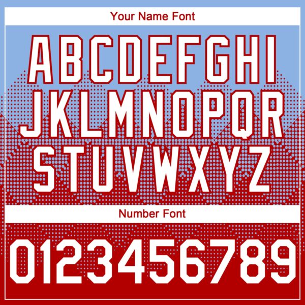 Custom Light Blue White-Red 3D Gradient Square Shape Authentic Baseball Jersey