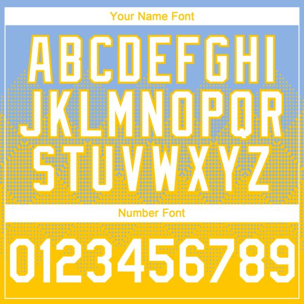 Custom Light Blue White-Yellow 3D Gradient Square Shape Authentic Baseball Jersey