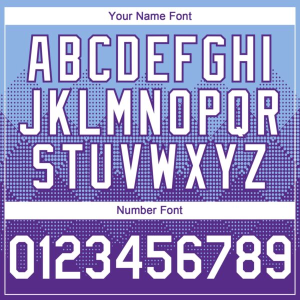 Custom Light Blue White-Purple 3D Gradient Square Shape Authentic Baseball Jersey