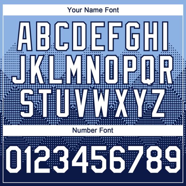 Custom Light Blue White-Navy 3D Gradient Square Shape Authentic Baseball Jersey