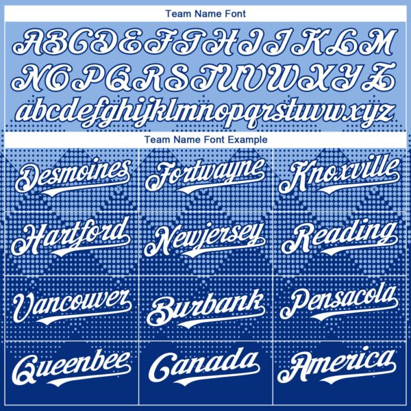 Custom Light Blue White-Royal 3D Gradient Square Shape Authentic Baseball Jersey