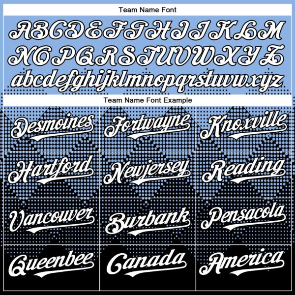 Custom Light Blue White-Black 3D Gradient Square Shape Authentic Baseball Jersey