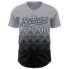 Custom Gray Black 3D Gradient Square Shape Authentic Baseball Jersey