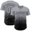 Custom Gray Black 3D Gradient Square Shape Authentic Baseball Jersey