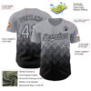 Custom Gray Black 3D Gradient Square Shape Authentic Baseball Jersey