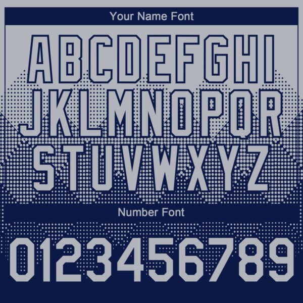 Custom Gray Navy 3D Gradient Square Shape Authentic Baseball Jersey