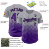 Custom Gray Purple-Black 3D Gradient Square Shape Authentic Baseball Jersey
