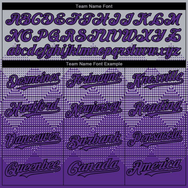 Custom Gray Purple-Black 3D Gradient Square Shape Authentic Baseball Jersey