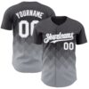 Custom Steel Gray White-Gray 3D Gradient Square Shape Authentic Baseball Jersey
