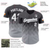 Custom Steel Gray White-Gray 3D Gradient Square Shape Authentic Baseball Jersey