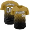 Custom Old Gold White-Black 3D Gradient Square Shape Authentic Baseball Jersey