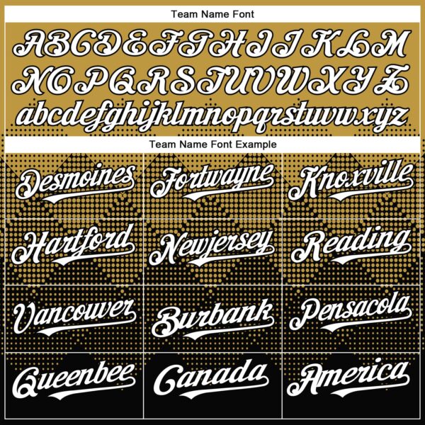 Custom Old Gold White-Black 3D Gradient Square Shape Authentic Baseball Jersey