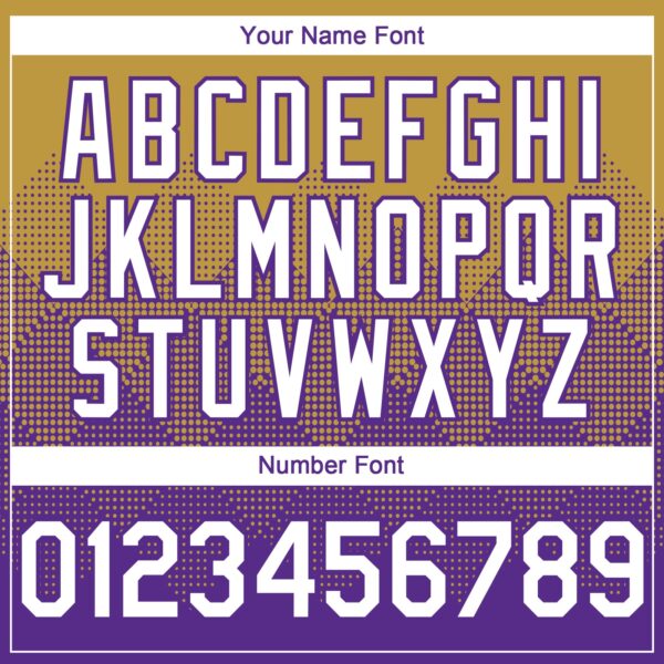 Custom Old Gold White-Purple 3D Gradient Square Shape Authentic Baseball Jersey