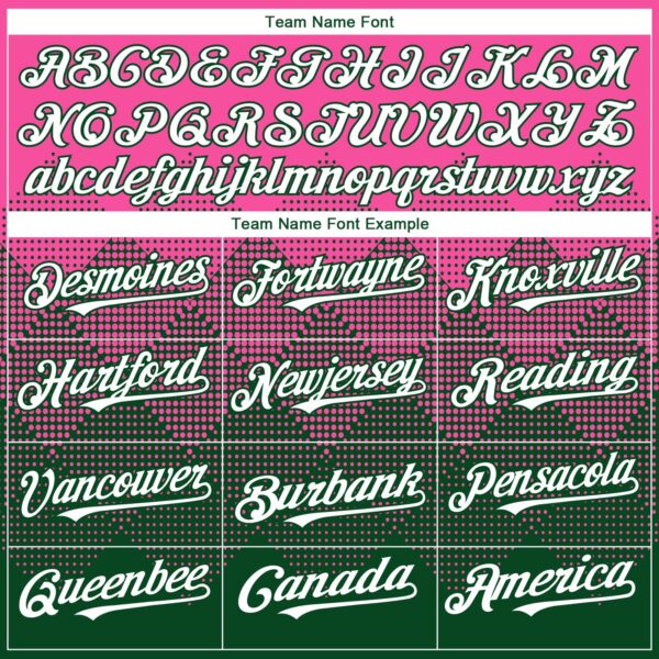 Custom Pink White-Green 3D Gradient Square Shape Authentic Baseball Jersey