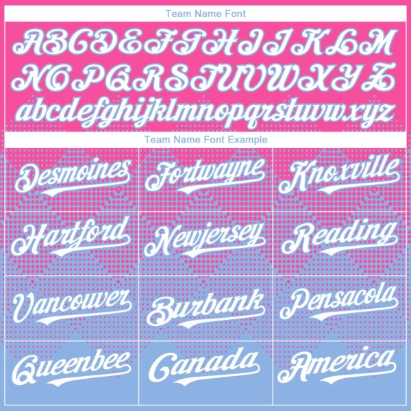 Custom Pink White-Light Blue 3D Gradient Square Shape Authentic Baseball Jersey