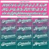 Custom Pink White-Teal 3D Gradient Square Shape Authentic Baseball Jersey