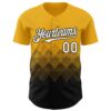 Custom Gold White-Black 3D Gradient Square Shape Authentic Baseball Jersey