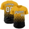 Custom Gold White-Black 3D Gradient Square Shape Authentic Baseball Jersey