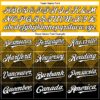 Custom Gold White-Black 3D Gradient Square Shape Authentic Baseball Jersey