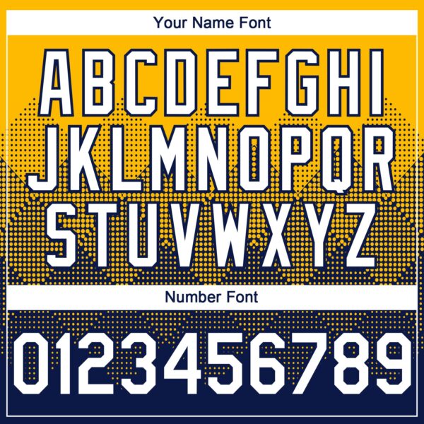 Custom Gold White-Navy 3D Gradient Square Shape Authentic Baseball Jersey