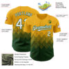 Custom Gold White-Green 3D Gradient Square Shape Authentic Baseball Jersey