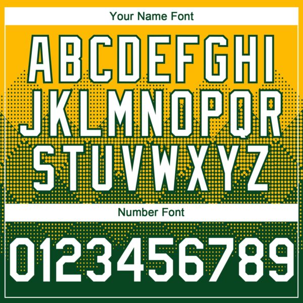 Custom Gold White-Green 3D Gradient Square Shape Authentic Baseball Jersey