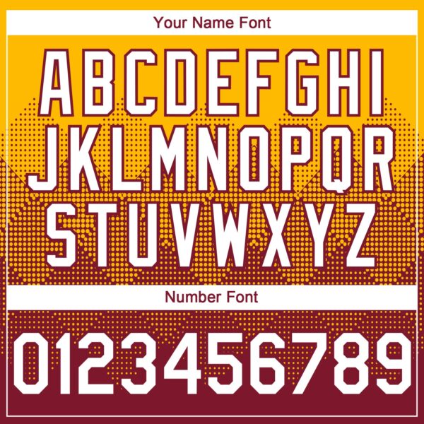 Custom Gold White-Crimson 3D Gradient Square Shape Authentic Baseball Jersey