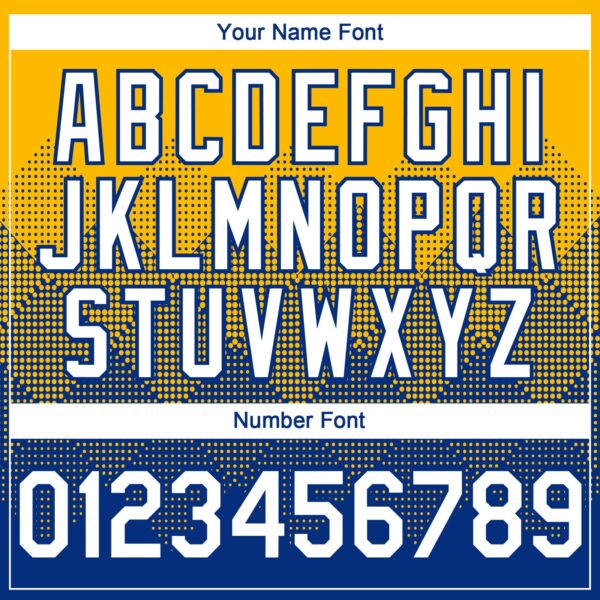 Custom Gold White-Royal 3D Gradient Square Shape Authentic Baseball Jersey