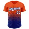 Custom Orange White-Royal 3D Gradient Square Shape Authentic Baseball Jersey