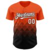 Custom Orange White-Black 3D Gradient Square Shape Authentic Baseball Jersey