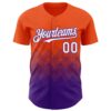 Custom Orange White-Purple 3D Gradient Square Shape Authentic Baseball Jersey