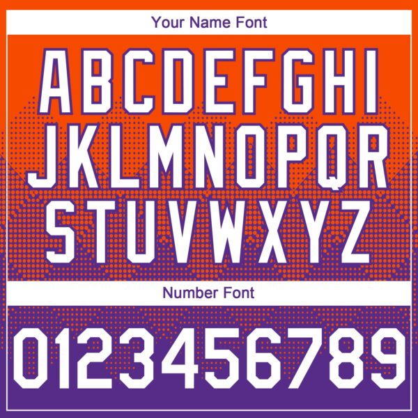 Custom Orange White-Purple 3D Gradient Square Shape Authentic Baseball Jersey