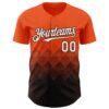 Custom Orange White-Brown 3D Gradient Square Shape Authentic Baseball Jersey