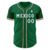 Custom Kelly Green White-Red 3D Mexico Mexican Flag Authentic Baseball Jersey