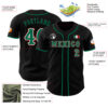 Custom Black Kelly Green White-Red 3D Mexico Mexican Flag Authentic Baseball Jersey