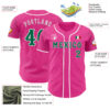 Custom Pink Kelly Green-White 3D Mexico Mexican Flag Authentic Baseball Jersey