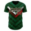 Custom Green Kelly Green Red-White 3D Mexico Authentic Baseball Jersey