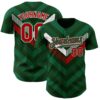 Custom Green Kelly Green Red-White 3D Mexico Authentic Baseball Jersey