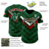 Custom Green Kelly Green Red-White 3D Mexico Authentic Baseball Jersey