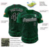 Custom Kelly Green Black-White 3D Mexico Authentic Baseball Jersey