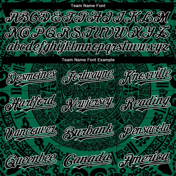 Custom Kelly Green Black-White 3D Mexico Authentic Baseball Jersey