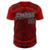 Custom Red Black-White 3D Mexico Authentic Baseball Jersey
