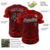 Custom Red Black-White 3D Mexico Authentic Baseball Jersey