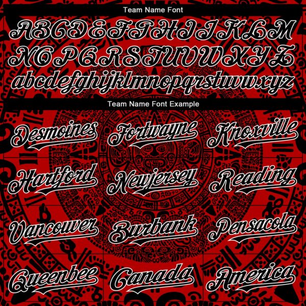 Custom Red Black-White 3D Mexico Authentic Baseball Jersey