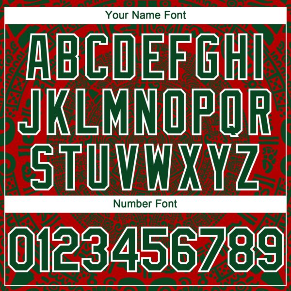 Custom Red Green-White 3D Mexico Authentic Baseball Jersey