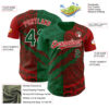 Custom Red Green Kelly Green-White 3D Mexico Scratch Authentic Baseball Jersey